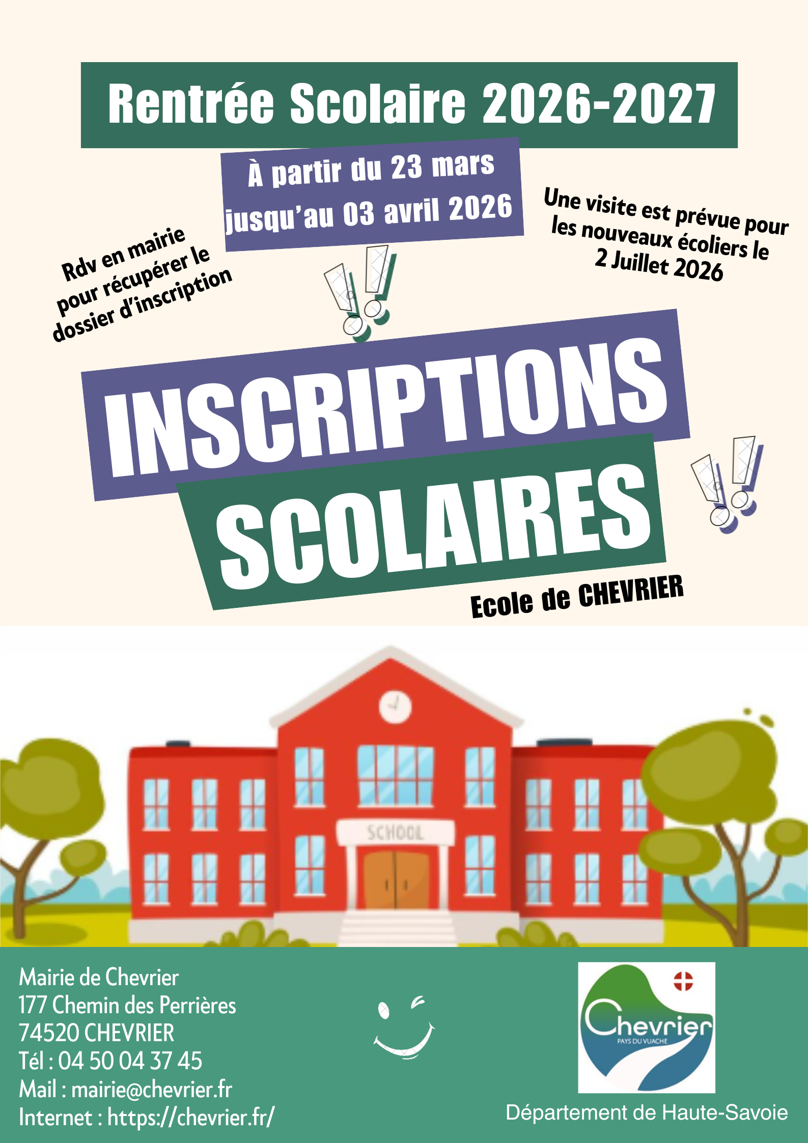 INSCRIPTIONS SCOLAIRES